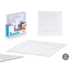 Plate set Leknes Transparent polystyrene Plastic 27,3 x 2,3 x 27,3 ...