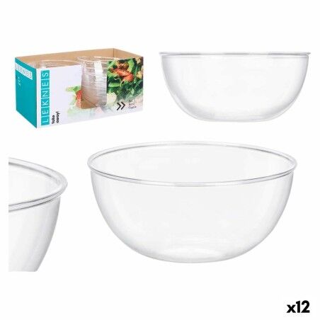 Plate set Leknes Transparent Plastic 3,5 L 25,5 x 12,5 x 25,5 cm (12 Units)