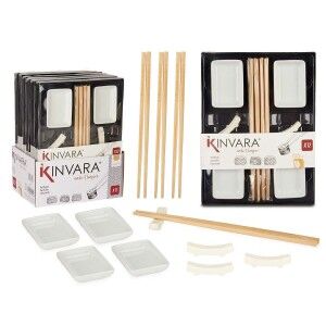 Set de sushi Kinvara 1249SJ4111 1249SJ4111 Blanc Bambou Porcelaine ...