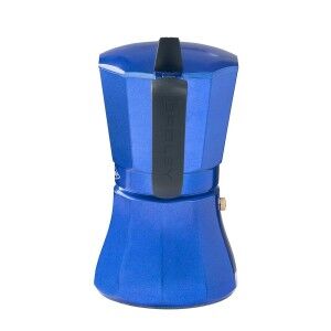Italian Coffee Pot Oroley Petra Blue Aluminium 6 Cups |  Coffee Mak...