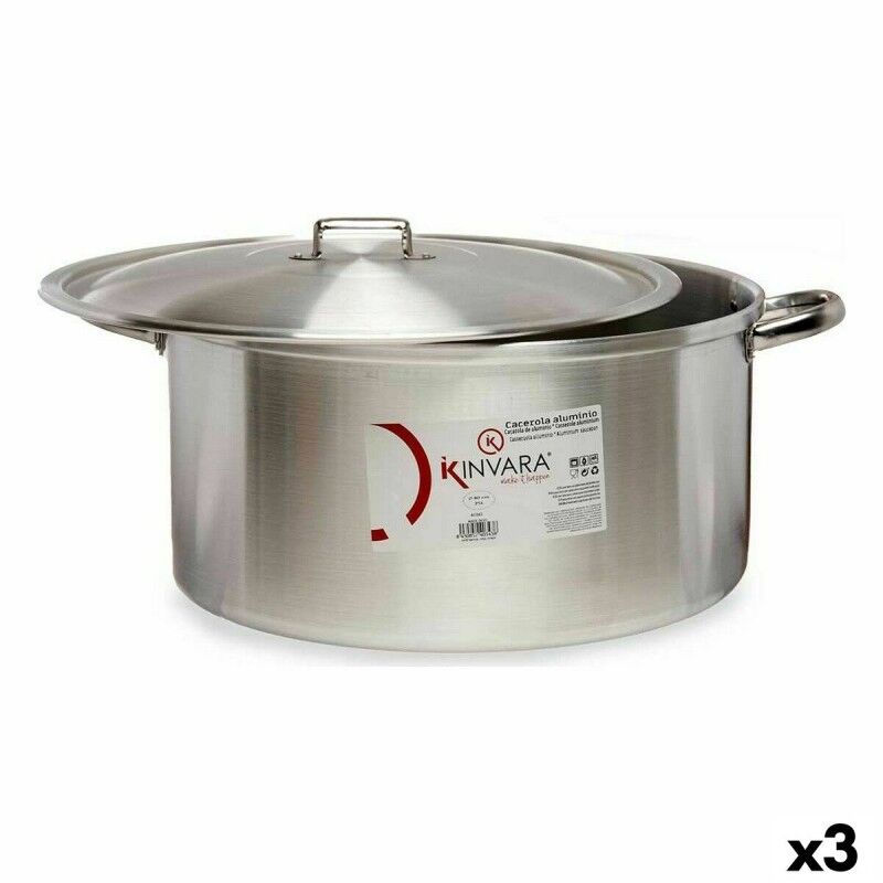 Casserole with lid Kinvara Silver 53 x 24 x 43 cm (3 Units) |  Pans...