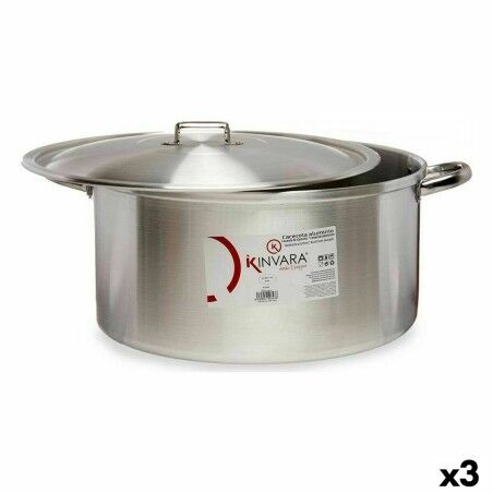 Casserole with lid Kinvara Silver 53 x 24 x 43 cm (3 Units) |  Pans...