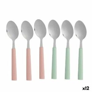 Set de cuillères à dessert Kinvara Vert Rose Argenté Acier inoxydab...