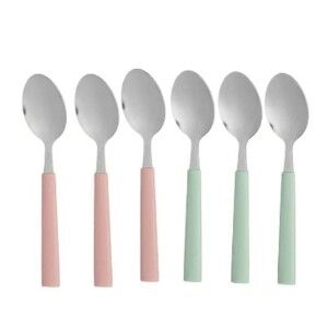 Set de cuillères à dessert Kinvara CN-KT166096-1T Vert Rose Argenté...