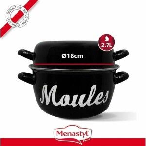 Topf Menastyl Schwarz Stahl mit Glasemaille |  Pfannen und Töpfe   ...