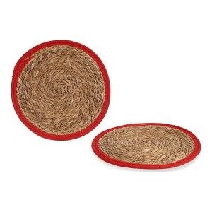 Dessous de plat Rouge Marron 35 x 1 x 35 cm Naturel (Ø 35 cm) |  So...