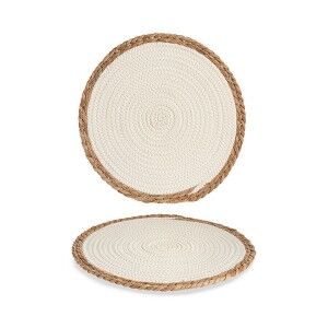 Dessous de plat Blanc Blanc/Marron Naturel 35 x 1 x 35 cm |  Sous-v...