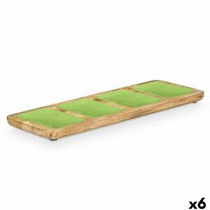 Tablett mit Fächern Gift Decor grün 46 x 3 x 17 cm (6 Stück) |  Ges...