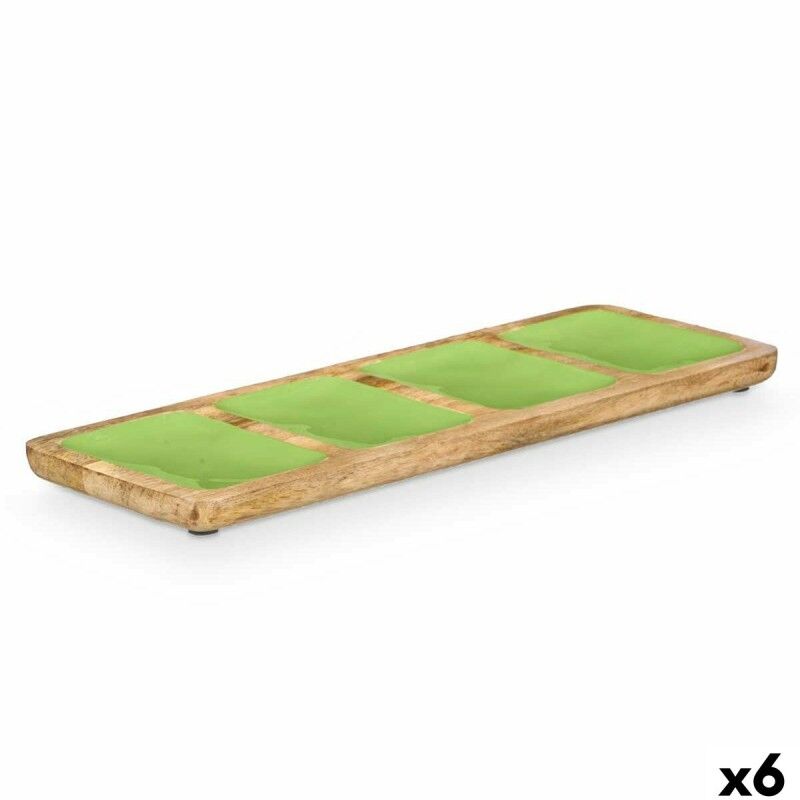 Plateau avec Compartiments Gift Decor Vert 46 x 3 x 17 cm (6 Unités...
