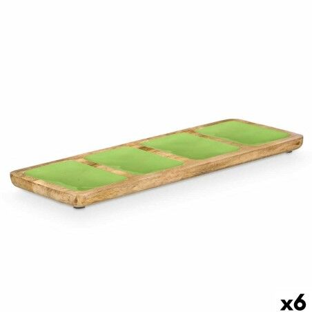 Tray with Compartments Gift Decor Green 46 x 3 x 17 cm (6 Units) | ...