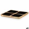 Tablett mit Fächern Gift Decor Schwarz 31 x 3 x 31 cm (6 Stück) |  ...