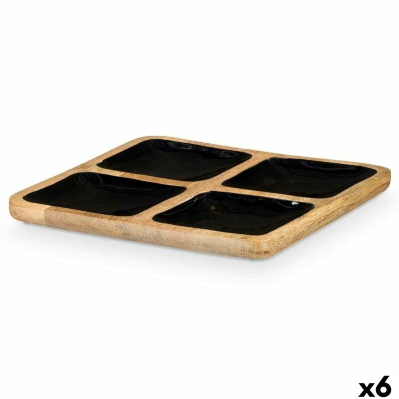 Tray with Compartments Gift Decor MALI-991 B MALI-991 B Black 31 x ...