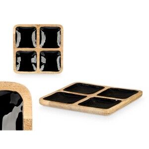 Tablett mit Fächern Gift Decor Schwarz 31 x 3 x 31 cm (6 Stück) |  ...