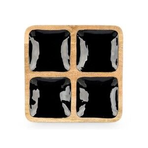 Tray with Compartments Gift Decor MALI-991 B MALI-991 B Black 31 x ...