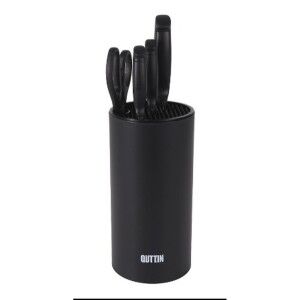 Ensemble de couteaux de cuisine et support Quttin Nero 5 Pièces (2 ...