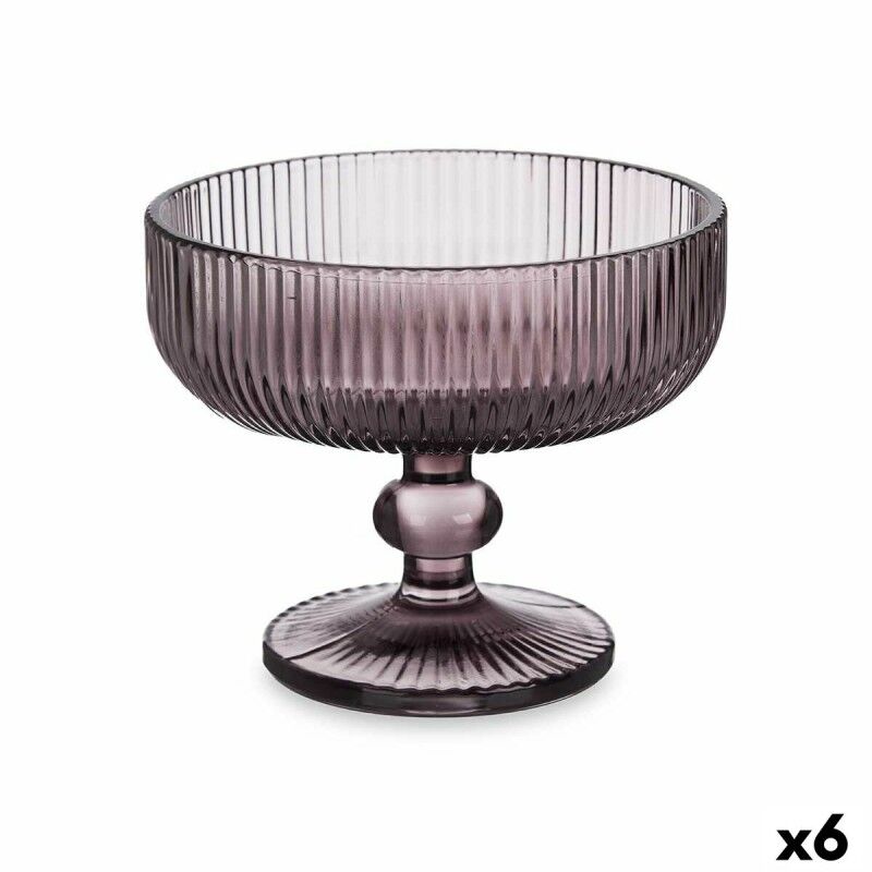 Ice Cream and Milk Shake Glass Vivalto Grey Pink Glass 310 ml Strip...