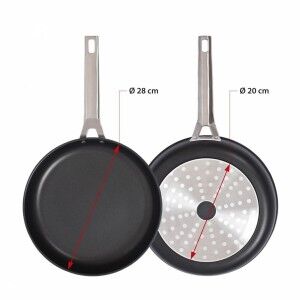 Pan Valira 4667/25 Black Black/Silver Metal Stainless steel Alumini...