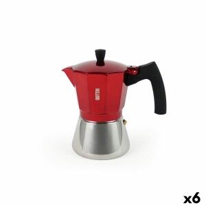 Italian Coffee Pot Quttin Red Aluminium (6 Units)