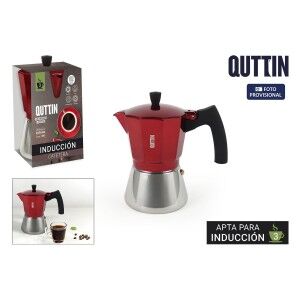 Italian Coffee Pot Quttin Red Aluminium (6 Units)