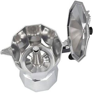 Italienische Kaffeemaschine JATA CCA12 Aluminium 12 Kopper Silberfa...