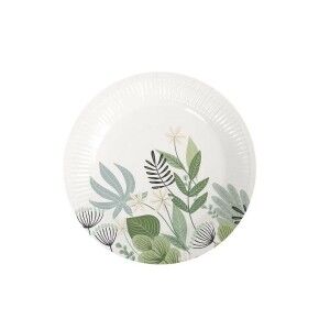 Plate set Algon Disposable Cardboard Floral 10 Pieces 20 cm (24 Uni...