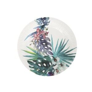 Plate set Algon Disposable Cardboard Tropical 10 Pieces 20 cm (24 U...
