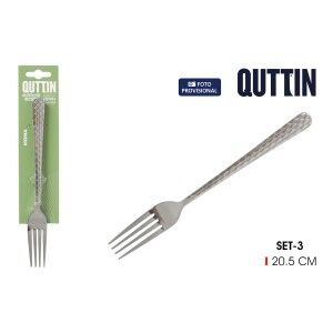 Fork Set Quttin MOMA 20,5 x 2,4 cm 3 Pieces (12 Units)