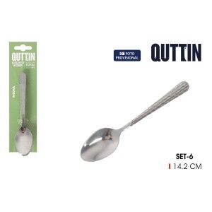 Dessert spoon set Quttin MOMA Black 14,2 x 3,2 cm 6 Pieces (12 Unit...