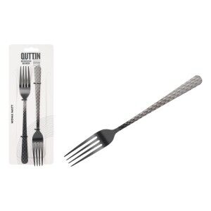 Fork Set Quttin MOMA Black 20,5 x 2,4 cm 2 Pieces (12 Units) |  Kni...