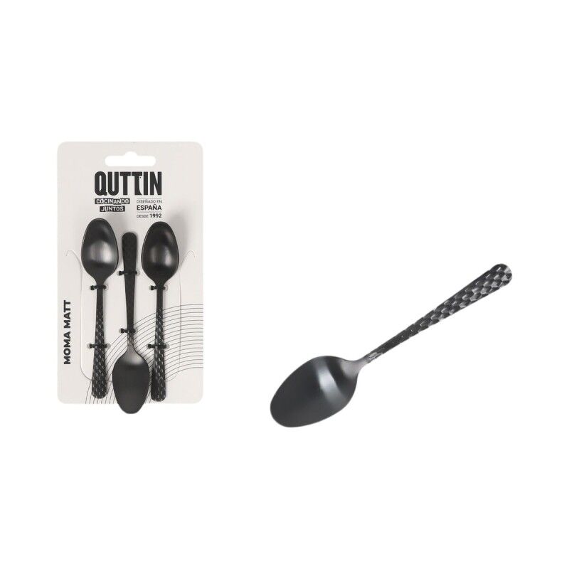 Cuillère à café Quttin MOMA Noir 3 Pièces 12 Unités |  Couteaux et ...