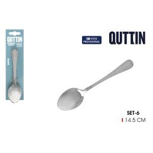 Dessertlöffel Set Quttin Sofia Schwarz 14,5 x 3,5 cm 6 Stücke (12 Stück)