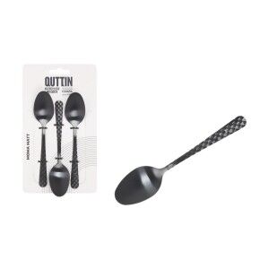 Set de cuillères à dessert Quttin MOMA Noir 14,2 x 3,2 cm 3 Pièces ...
