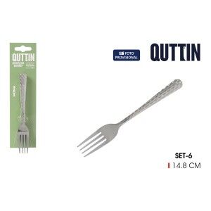 Set of Dessert Forks Quttin 14,8 x 2,1 cm 6 Pieces (12 Units) |  Kn...