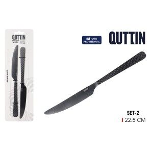 Tischmesser Quttin MOMA Schwarz 22,5 x 2 cm 2 Stücke (12 Stück) |  ...