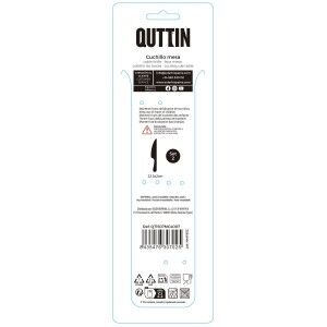 Couteau de table Quttin MOMA Noir 22,5 x 2 cm 2 Pièces (12 Unités) ...