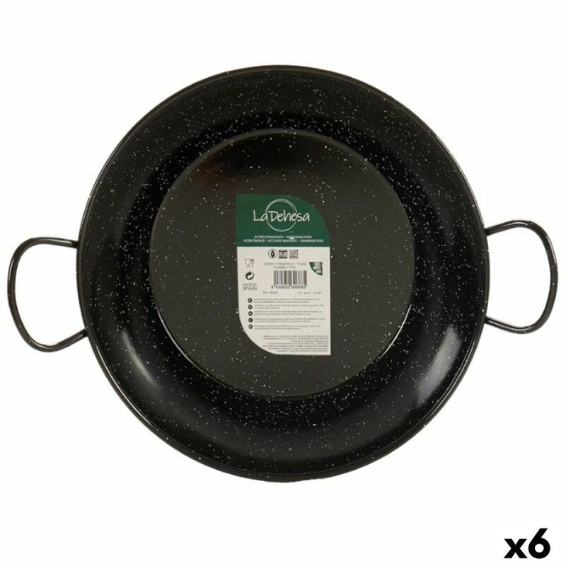 Paella Pan La Dehesa Black Enamelled Steel Ø 32 cm 42,5 x 12 x 32,5 cm (6 Units)