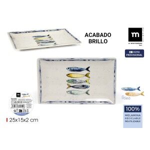Plateau La Mediterránea 25 x 15 x 2 cm (12 Unités) |  Assiettes, pl...