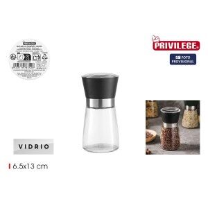 Pepper Mill Privilege Glass 6,5 x 13 cm (24 Units) |  Spice and sau...