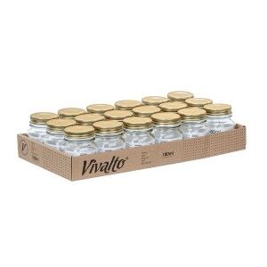 Bocal Vivalto Transparent Doré 180 ml (18 Unités) |  Boîtes déjeune...
