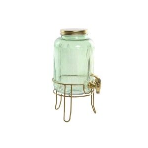 Distributeur d'eau Home ESPRIT Vert Doré Métal Verre 4 L 16 x 16 x ...