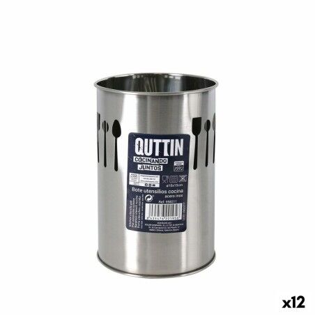 Gefäß für Küchenutensilien Quttin Edelstahl 10 x 15 x 10 cm Silberf...