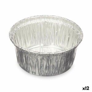 Flan Mould Kinvara Silver Aluminium 8,5 x 8 x 8,5 cm Disposable Cir...