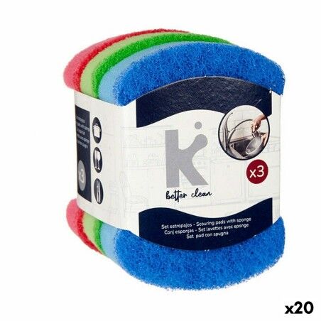 Set of scourers Multicolour Polyurethane Abrasive fibre 7 X 10 X 2,...