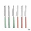 Ensemble de Couteaux Kinvara Vert Rose Argenté Acier inoxydable Pla...