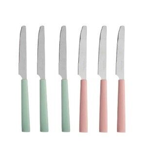 Ensemble de Couteaux Kinvara Vert Rose Argenté Acier inoxydable Pla...