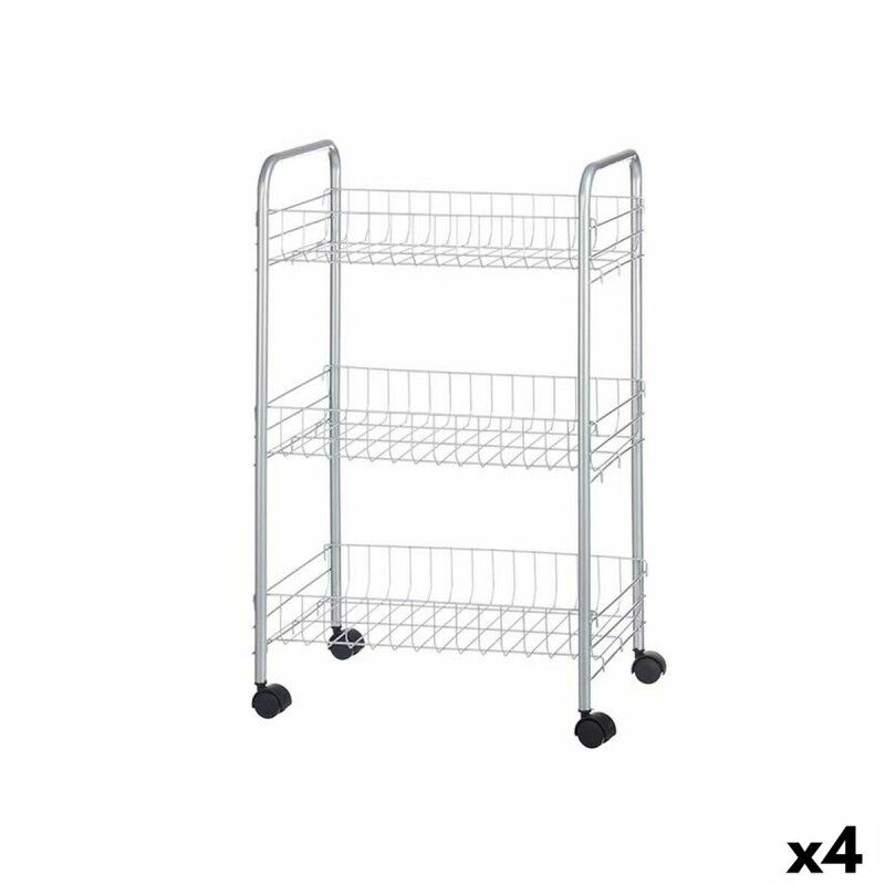 Vegetable trolley Kinvara Silver Metal polypropylene Plastic 37 x 2...