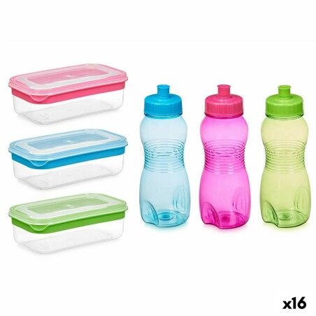 Picnic Holder and Bottle Included Leknes Blue Green Pink Polyethyle...