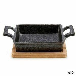 Casserole Dish for Serving Tapas Kinvara Brown Black Wood Bamboo Ir...
