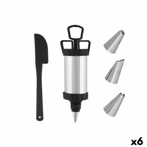 Pastry Bag Kinvara Black Silver Set (6 Units) |  Decoration, access...