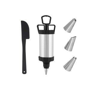Pastry Bag Kinvara Black Silver Set (6 Units) |  Decoration, access...